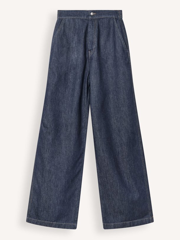 Ontdek de Sotem high waist wide leg jeans van Mads Norgaard in de kleur donkerblauw bij Orangebag. Op werkdagen voor 21:45 besteld, morgen in huis.