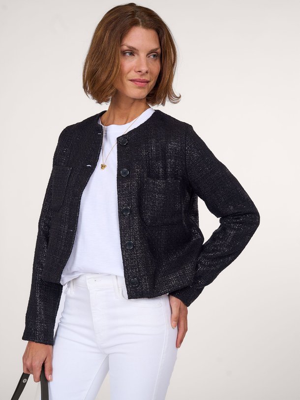 Ontdek de Soli katoenmix tweed jasje van La Fee Maraboutee in de kleur zwart bij Orangebag. Op werkdagen voor 21:45 besteld, morgen in huis.