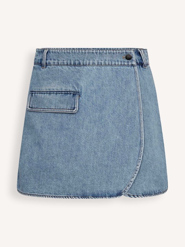 Ontdek de Asja denim skort van Co'Couture in de kleur Blauw bij Orangebag. Op werkdagen voor 21:45 besteld, morgen in huis.