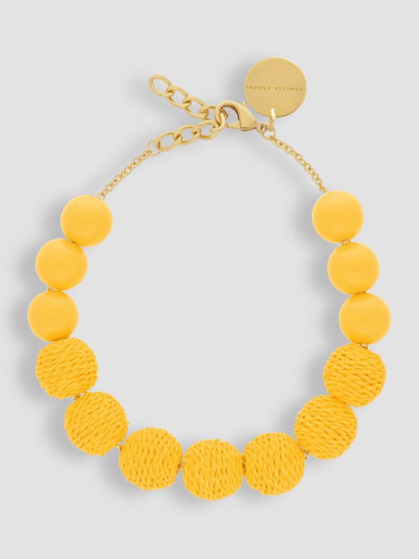 Ontdek de Vergulde halsketting met kralen van Vanessa Baroni in de kleur geel bij Orangebag. Op werkdagen voor 21:45 besteld, morgen in huis.
