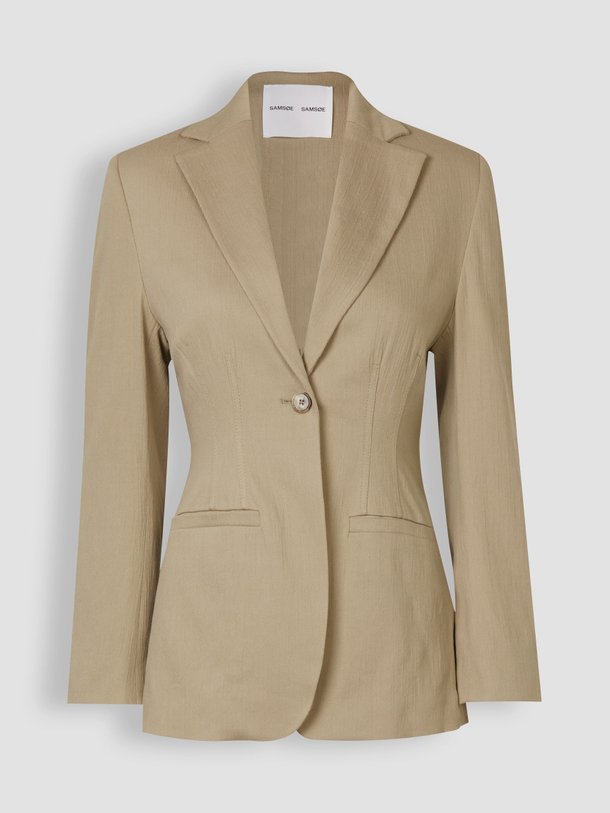 Ontdek de Salima katoen/linnenmix blazer van Samsoe Samsoe in de kleur zand bij Orangebag. Op werkdagen voor 21:45 besteld, morgen in huis.
