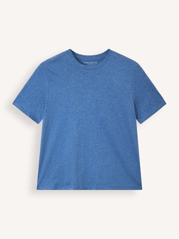 Ontdek de M007 organic cotton T-shirt van Majestic Filatures in de kleur Blauw bij Orangebag. Op werkdagen voor 21:45 besteld, morgen in huis.