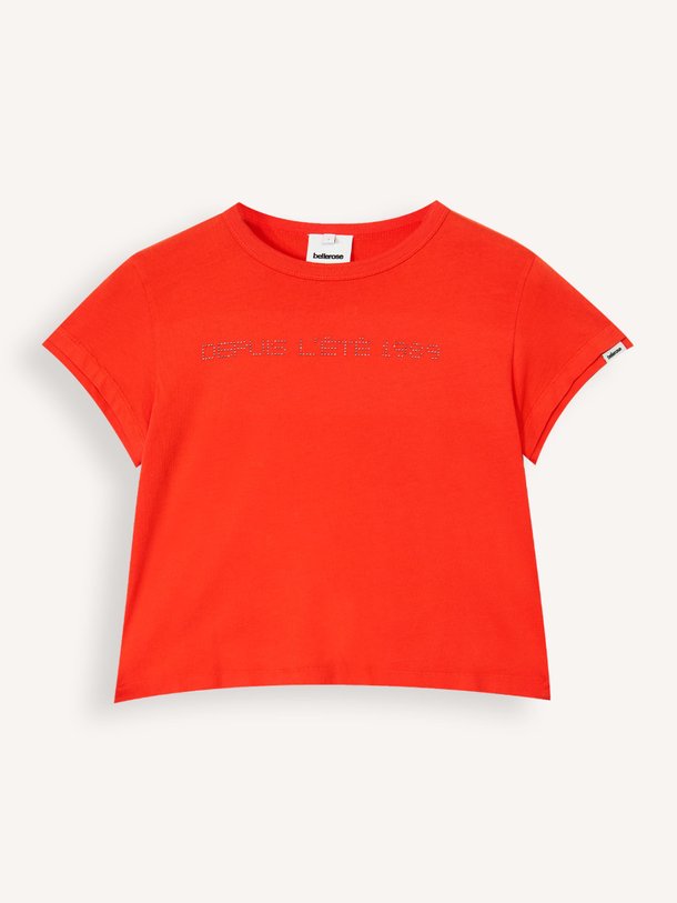 Ontdek de Cesar katoenen T-shirt van Bellerose in de kleur Rood bij Orangebag. Op werkdagen voor 21:45 besteld, morgen in huis.