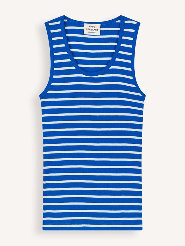 Ontdek de Amour organic cotton rib tanktop van Mads Norgaard in de kleur blauw bij Orangebag. Op werkdagen voor 21:45 besteld, morgen in huis.