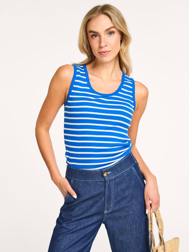 Ontdek de Amour organic cotton rib tanktop van Mads Norgaard in de kleur blauw bij Orangebag. Op werkdagen voor 21:45 besteld, morgen in huis.