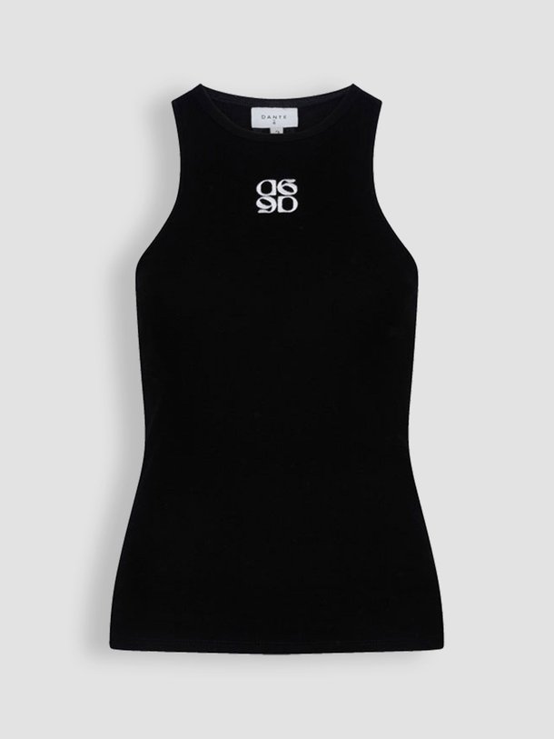 Dante 6 Monogram - Katoenmix Rib Logo Tanktop - Zwart Ontdek de Monogram katoenmix rib logo tanktop van Dante 6 in de kleur zwart bij Orangebag. Op werkdagen voor 21:45 besteld, morgen in huis.