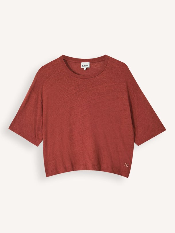 Ontdek de Vydel katoen/linnenmix T-shirt van Bellerose in de kleur Steenrood bij Orangebag. Op werkdagen voor 21:45 besteld, morgen in huis.
