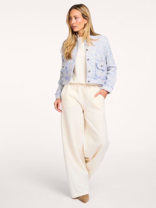 Ontdek de Bacchia katoenmix bouclé broek van La Fee Maraboutee in de kleur Ecru bij Orangebag. Op werkdagen voor 21:45 besteld, morgen in huis.