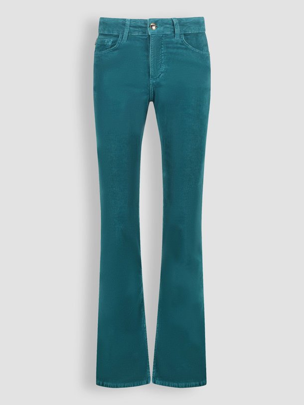 Ontdek de Pleuni katoenmix flared fit ribcord broek van Fabienne Chapot in de kleur blauwgroen bij Orangebag. Op werkdagen voor 21:45 besteld, morgen in huis.