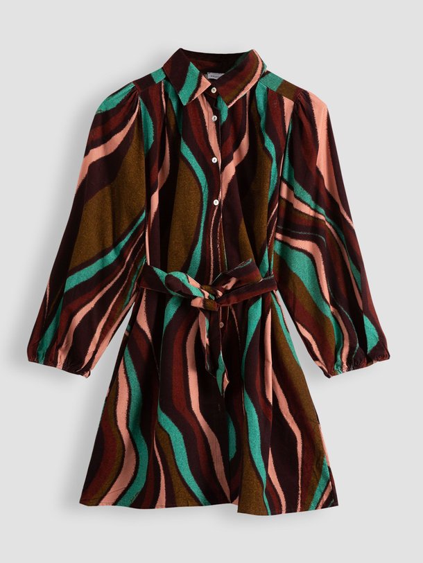 Ontdek de Razika katoenen ribcord jurk met print van Frnch in de kleur steenrood bij Orangebag. Op werkdagen voor 21:45 besteld, morgen in huis.