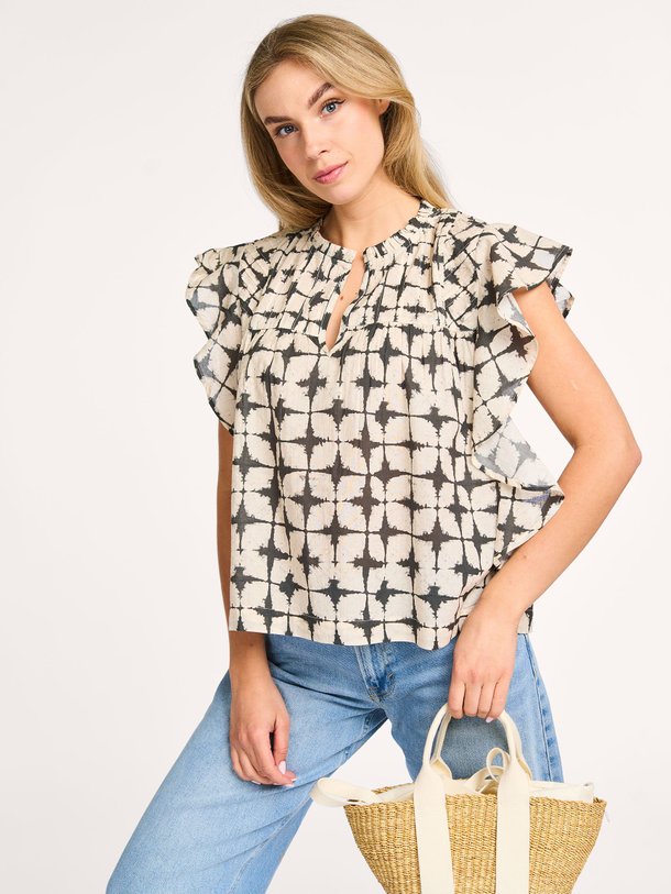 Ontdek de Danee katoenen top met print van By-Bar in de kleur ecru bij Orangebag. Op werkdagen voor 21:45 besteld, morgen in huis.