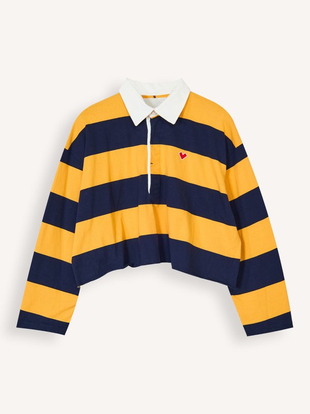 Ontdek de Felito katoenen gestreepte polo longsleeve van Bellerose in de kleur Geel bij Orangebag. Op werkdagen voor 21:45 besteld, morgen in huis.