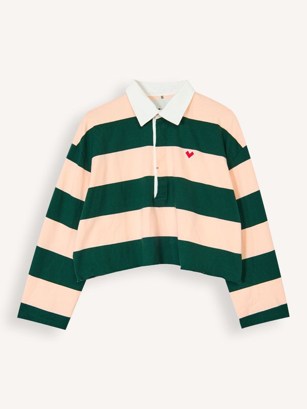 Ontdek de Felito katoenen gestreepte polo longsleeve van Bellerose in de kleur Donkergroen bij Orangebag. Op werkdagen voor 21:45 besteld, morgen in huis.