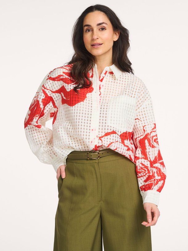 Ontdek de Jorange geweven oversized blouse van Essentiel Antwerp in de kleur Off-white bij Orangebag. Op werkdagen voor 21:45 besteld, morgen in huis.