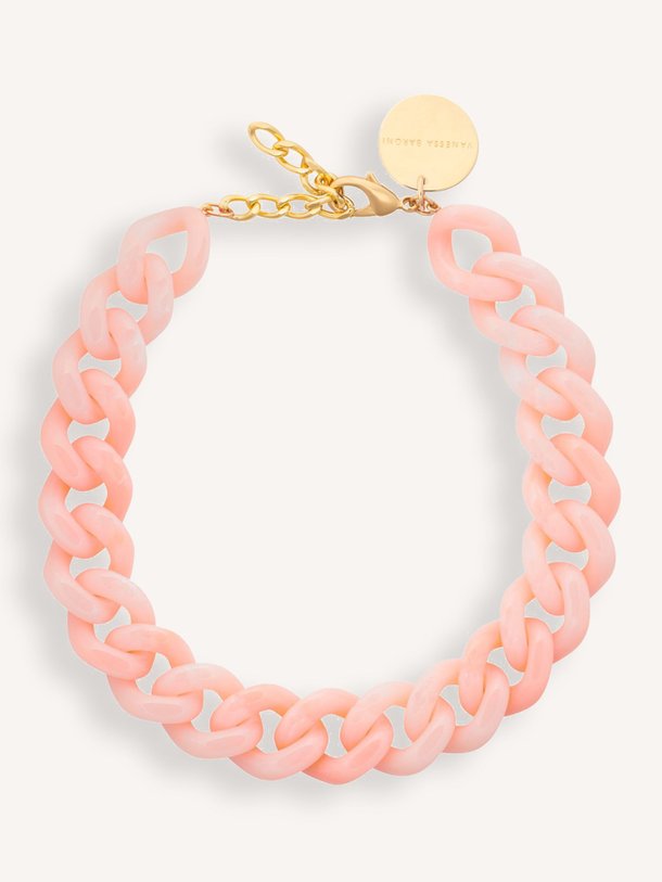 Ontdek de Schakel halsketting van hars van Vanessa Baroni in de kleur perzik bij Orangebag. Op werkdagen voor 21:45 besteld, morgen in huis.
