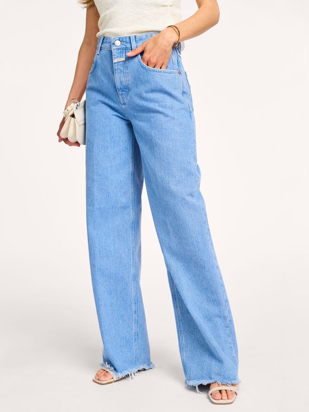 Ontdek de Nikka mid waist wide leg non-stretch jeans van Closed in de kleur lichtblauw bij Orangebag. Op werkdagen voor 21:45 besteld, morgen in huis.