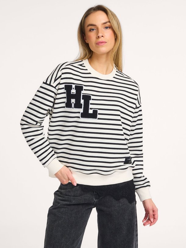 Ontdek de Jersey katoenmix gestreepte sweater van Haute L'Amitié in de kleur Zwart bij Orangebag. Op werkdagen voor 21:45 besteld, morgen in huis.