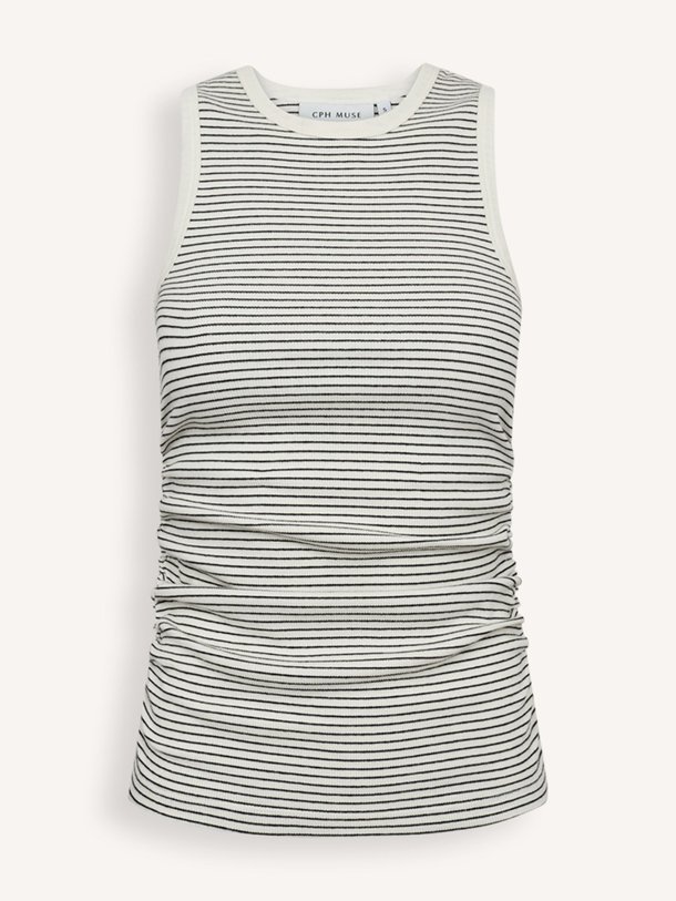 Ontdek de Siv organic cotton mix gestreepte tanktop van Copenhagen Muse in de kleur Off-white bij Orangebag. Op werkdagen voor 21:45 besteld, morgen in huis.