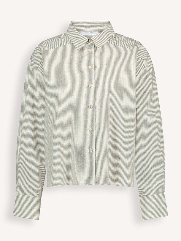 Ontdek de Nima katoenmix gestreepte blouse met lurex van By-Bar in de kleur zand bij Orangebag. Op werkdagen voor 21:45 besteld, morgen in huis.