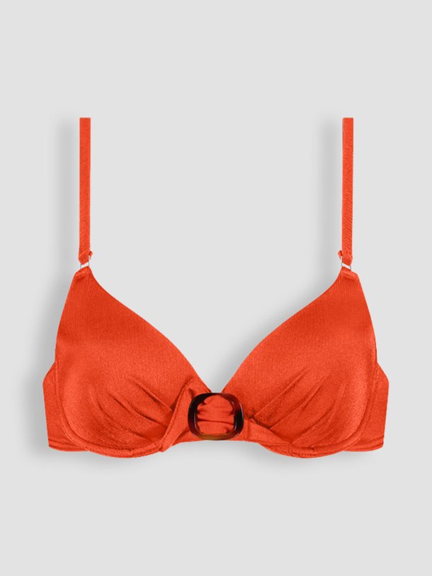 Ontdek de Satin Tomato voorgevormde bikinitop van Cyell in de kleur oranje bij Orangebag. Op werkdagen voor 21:45 besteld, morgen in huis.