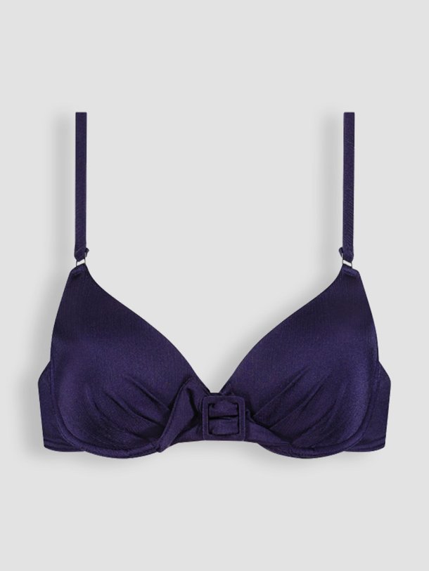 Ontdek de Satin Navy voorgevormde bikinitop van Cyell in de kleur donkerblauw bij Orangebag. Op werkdagen voor 21:45 besteld, morgen in huis.
