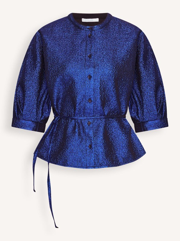 Ontdek de Christi geweven metallic blouse van By-Bar in de kleur Blauw bij Orangebag. Op werkdagen voor 21:45 besteld, morgen in huis.