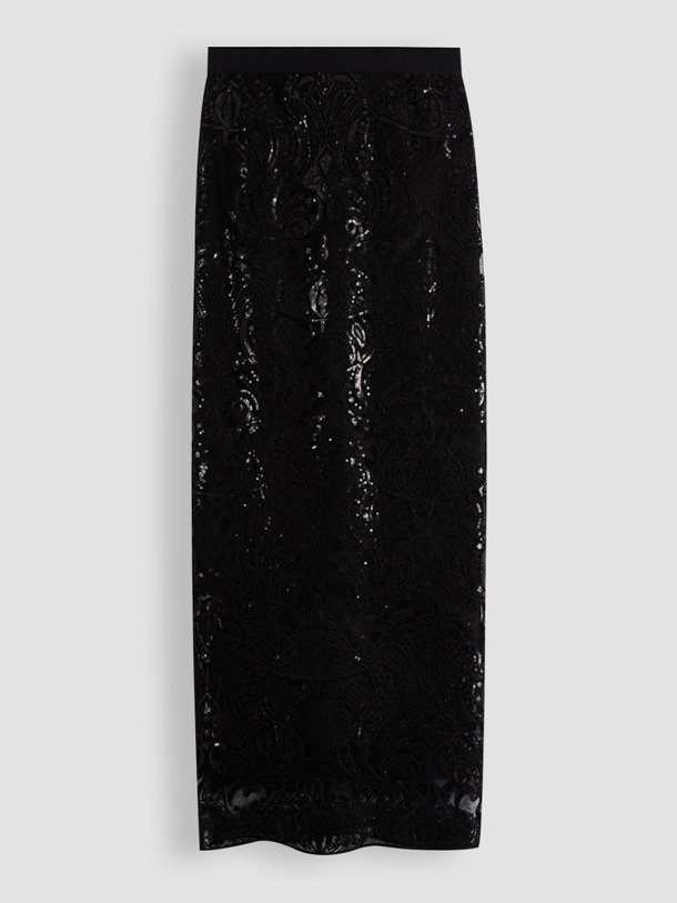 Ontdek de Kanten rok met pailletten van Semicouture in de kleur zwart bij Orangebag. Op werkdagen voor 21:45 besteld, morgen in huis.