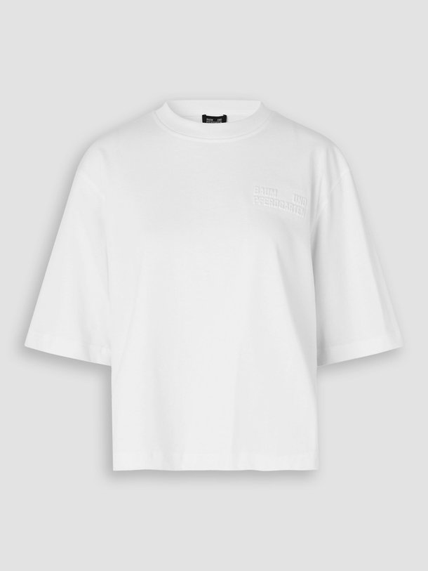 Ontdek de Jiana organic cotton logo T-shirt van Baum und Pferdgarten in de kleur off-white bij Orangebag. Op werkdagen voor 21:45 besteld, morgen in huis.