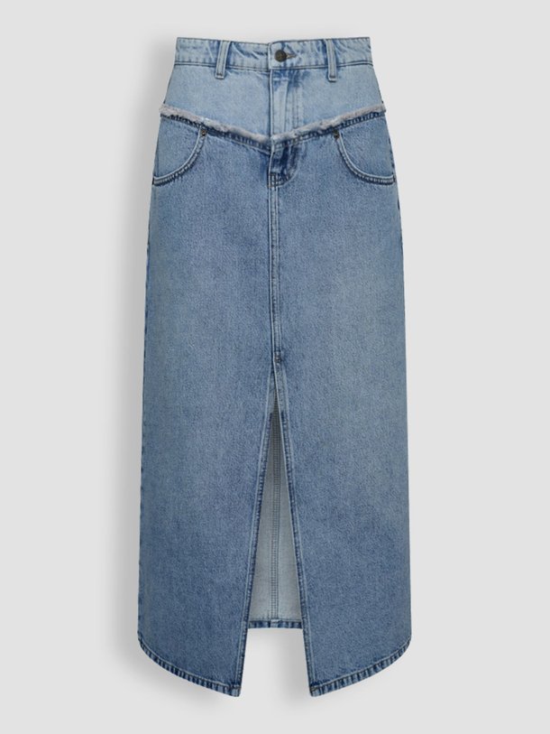 Ontdek de Denim katoenen denim maxi rok van Co'Couture in de kleur blauw bij Orangebag. Op werkdagen voor 21:45 besteld, morgen in huis.