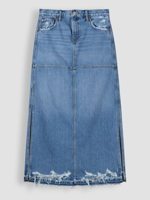 Re/Done Denim Maxi Rok - Blauw Ontdek de Denim maxi rok van Re/Done in de kleur blauw bij Orangebag. Op werkdagen voor 21:45 besteld, morgen in huis.