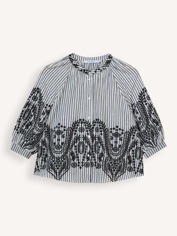 La Fee Maraboutee Elvia katoenmix gestreepte blouse - Blauw Ontdek de Elvia katoenmix gestreepte blouse van La Fee Maraboutee in de kleur Blauw bij Orangebag. Op werkdagen voor 21:45 besteld, morgen in huis.