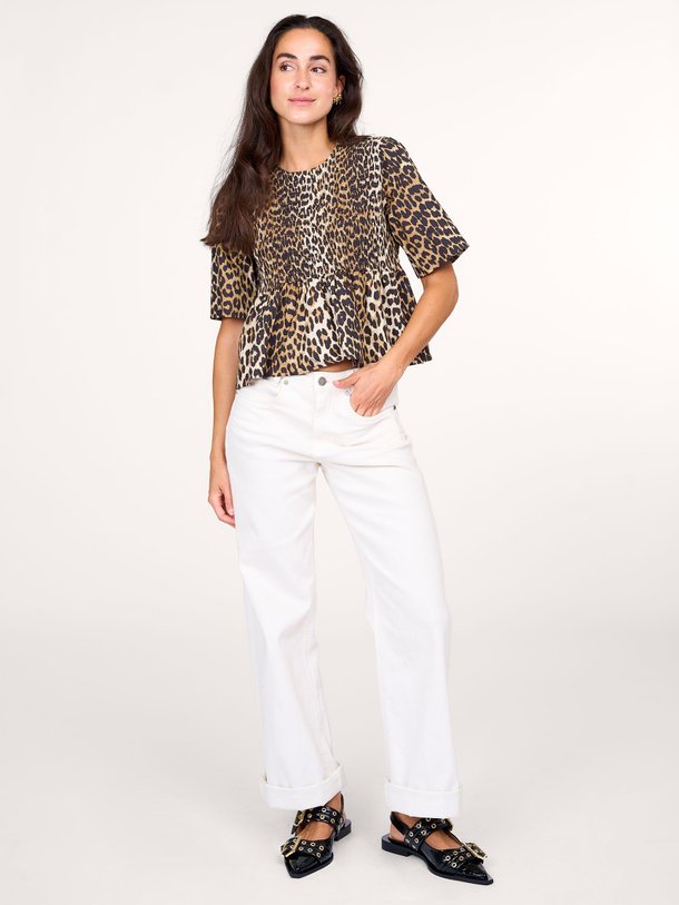 Ontdek de Organic cotton gesmockte leopard top van Ganni in de kleur camel bij Orangebag. Op werkdagen voor 21:45 besteld, morgen in huis.