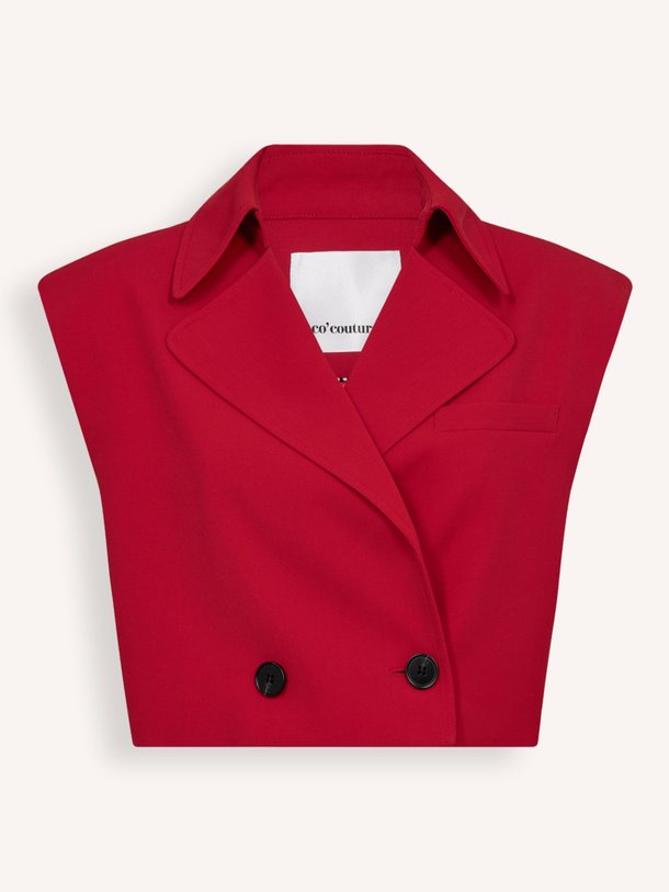 Ontdek de Cadeau geweven cropped gilet van Co'Couture in de kleur rood bij Orangebag. Op werkdagen voor 21:45 besteld, morgen in huis.