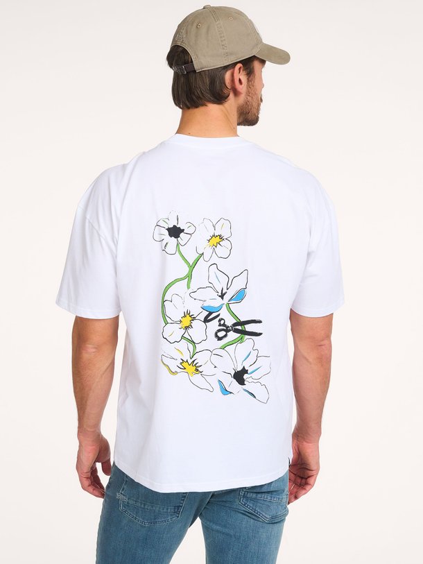 Ontdek de Andrew katoenen logo T-shirt met print van Denham in de kleur Wit bij Orangebag. Op werkdagen voor 21:45 besteld, morgen in huis.