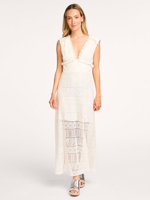 Ontdek de Utopia katoenmix gehaakte maxi jurk van Haute L'Amitié in de kleur off-white bij Orangebag. Op werkdagen voor 21:45 besteld, morgen in huis.