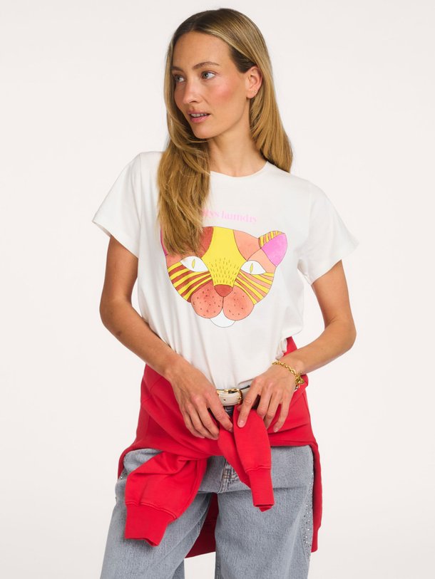 Ontdek de Roma katoenen T-shirt met print van Lollys Laundry in de kleur Off-white bij Orangebag. Op werkdagen voor 21:45 besteld, morgen in huis.