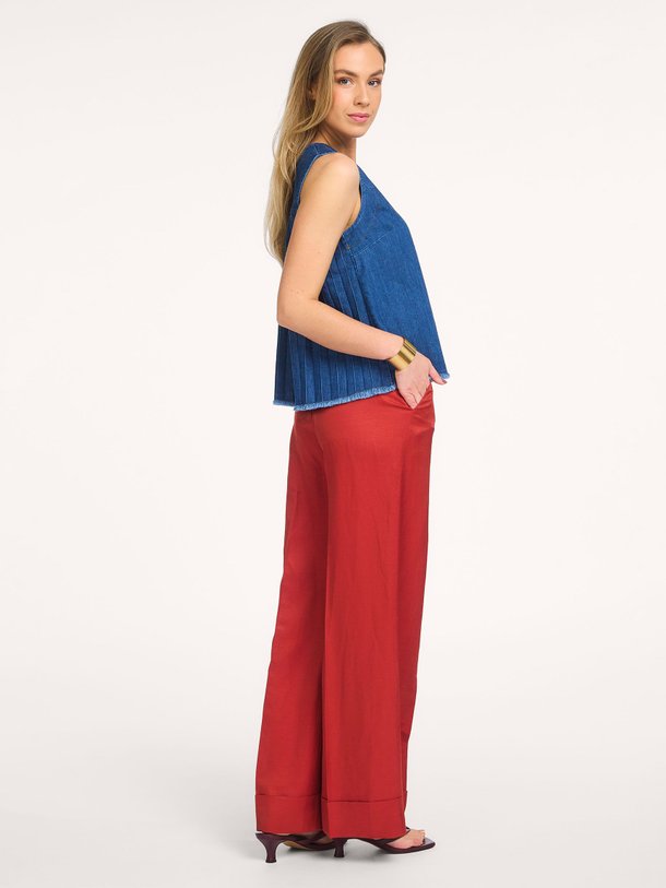 Ontdek de Fabos linnen/viscosemix broek van La Fee Maraboutee in de kleur Steenrood bij Orangebag. Op werkdagen voor 21:45 besteld, morgen in huis.