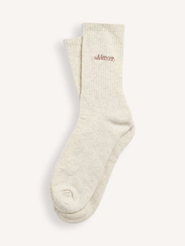 Ontdek de Katoenmix gemêleerde sokken van Mercer Amsterdam in de kleur Off-white bij Orangebag. Op werkdagen voor 21:45 besteld, morgen in huis.