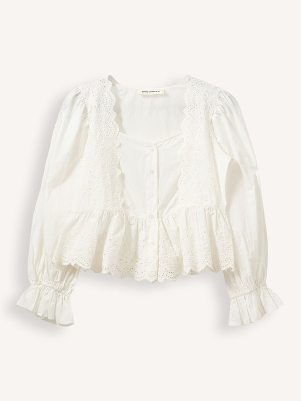 Ontdek de Aria katoenen blouse van Sofie Schnoor in de kleur Off-white bij Orangebag. Op werkdagen voor 21:45 besteld, morgen in huis.