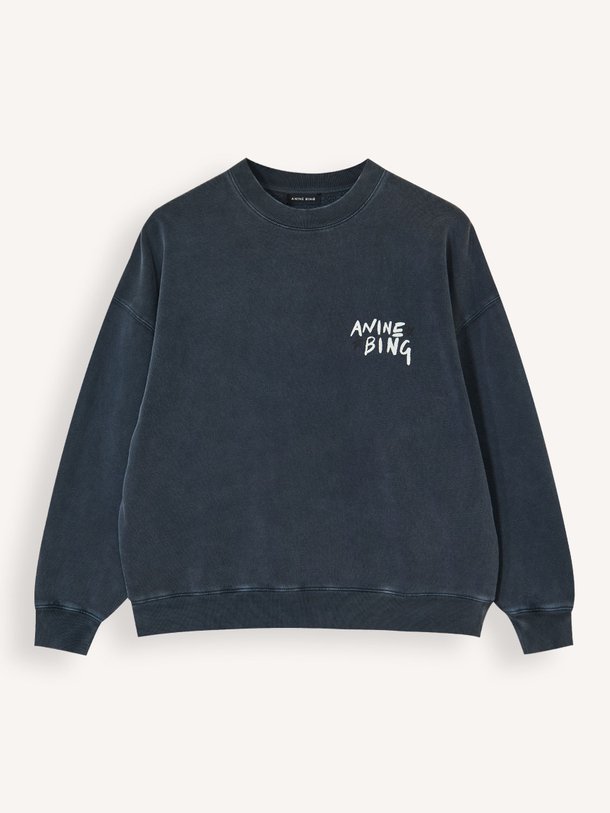 Ontdek de Miles katoenen sweater met logo van Anine Bing in de kleur Zwart bij Orangebag. Op werkdagen voor 21:45 besteld, morgen in huis.
