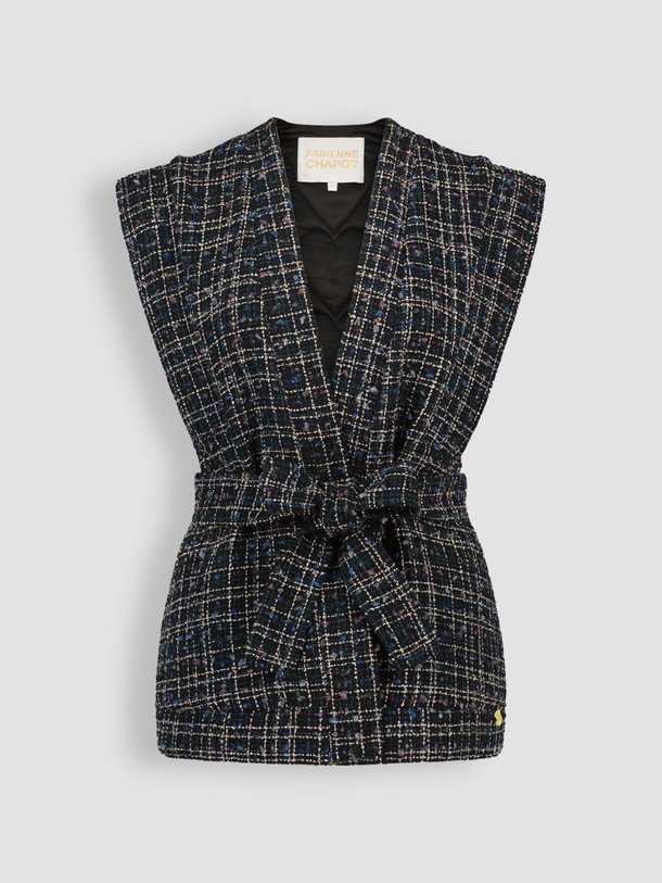 Ontdek de Lionel geweven tweed gilet met lurex van Fabienne Chapot in de kleur donkerblauw bij Orangebag. Op werkdagen voor 21:45 besteld, morgen in huis.