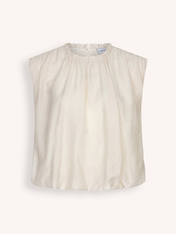 Ontdek de Este geweven balloon fit top van Dante 6 in de kleur Crème bij Orangebag. Op werkdagen voor 21:45 besteld, morgen in huis.