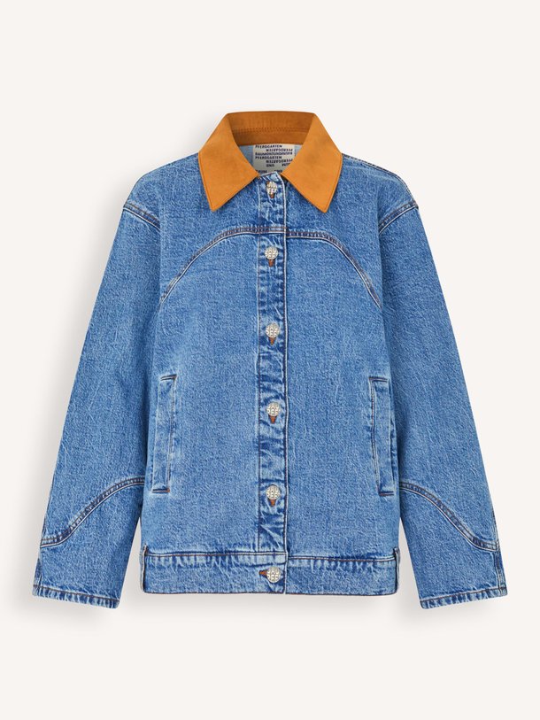 Ontdek de Bayson denim jack van Baum und Pferdgarten in de kleur Blauw bij Orangebag. Op werkdagen voor 21:45 besteld, morgen in huis.