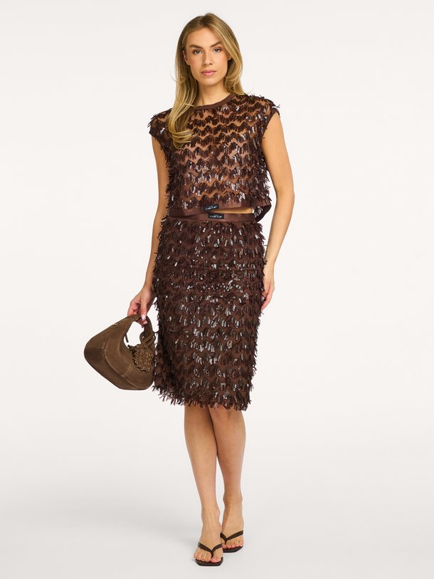 Ontdek de Haute L'Amitié Limone Pencil Skirt bij Orangebag. Een elegante kokerrok met unieke textuur en een prachtige pasvorm voor een stijlvolle look.