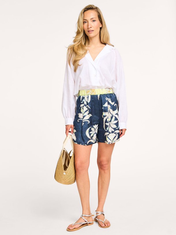 Ontdek de Viscose short met print van forte_forte in de kleur donkerblauw bij Orangebag. Op werkdagen voor 21:45 besteld, morgen in huis.