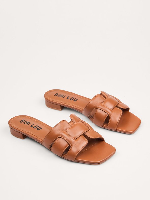 Ontdek de Holly lederen slippers van Bibi Lou in de kleur Bruin bij Orangebag. Op werkdagen voor 21:45 besteld, morgen in huis.