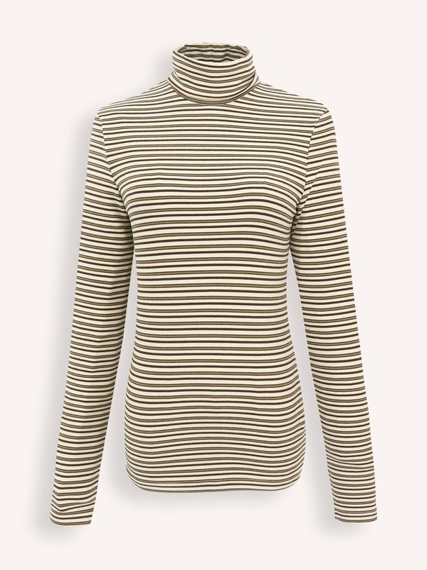 Ontdek de Carmelite jersey gestreepte top met col van Frnch in de kleur crème bij Orangebag. Op werkdagen voor 21:45 besteld, morgen in huis.