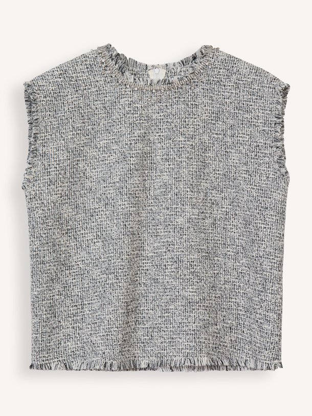 Ontdek de Honduras katoenmix tweed top van Essentiel Antwerp in de kleur grijs bij Orangebag. Op werkdagen voor 21:45 besteld, morgen in huis.