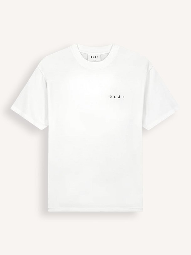 Ontdek de Face Tee katoenen T-shirt met print van OLAF in de kleur wit bij Orangebag. Op werkdagen voor 21:45 besteld, morgen in huis.