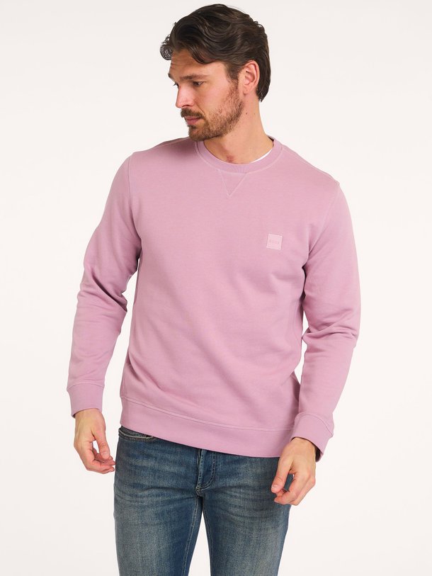 Ontdek de Westart katoenen sweater van Boss in de kleur Mauve bij Orangebag. Op werkdagen voor 21:45 besteld, morgen in huis.
